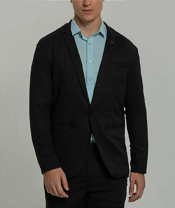 Blazer Masculino Linho Preto