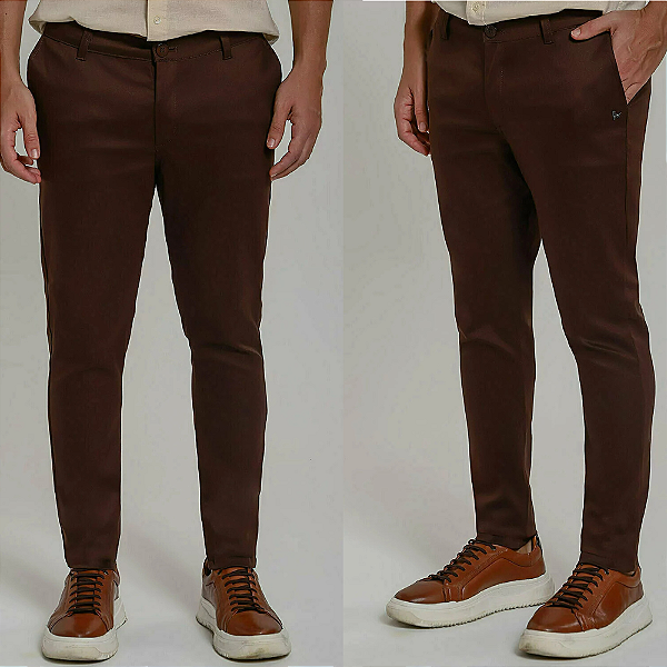 Calça Alfaiataria Slim Extreme Marrom