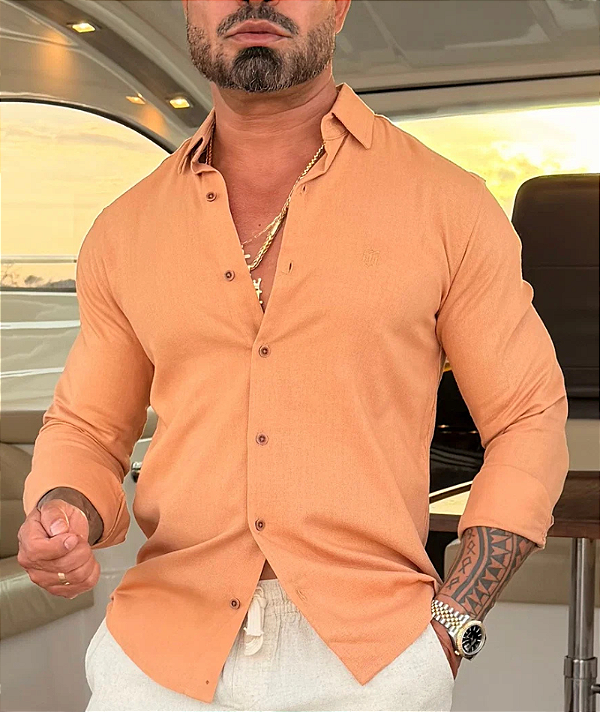 Camisa De Linho Premium Marrom