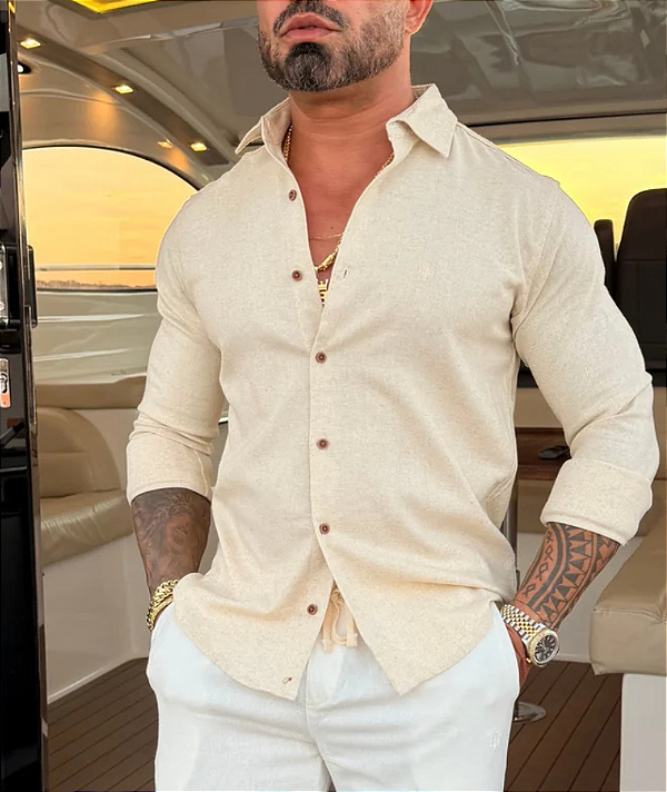 Camisa De Linho Premium Natural