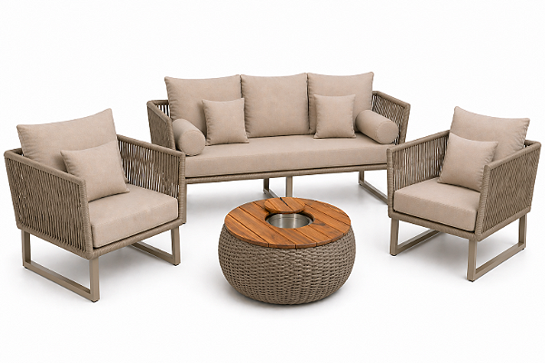 Conjunto Madri 5 lugares + mesa de centro champanheira com tampa