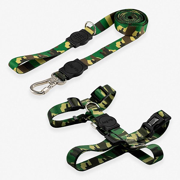 Kit Guia 2 Metros + Peitoral H Smart Army