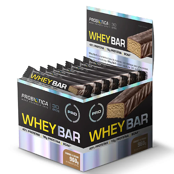 CAIXA C/24 WHEY BAR 40g - PROBIOTICA