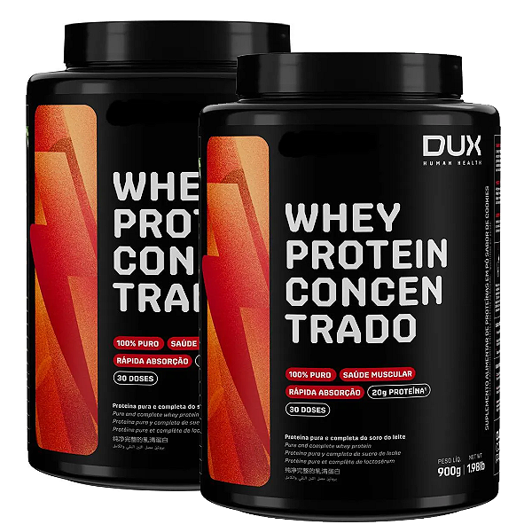 KIT 2X WHEY PROTEIN CONCENTRADO 900G - DUX