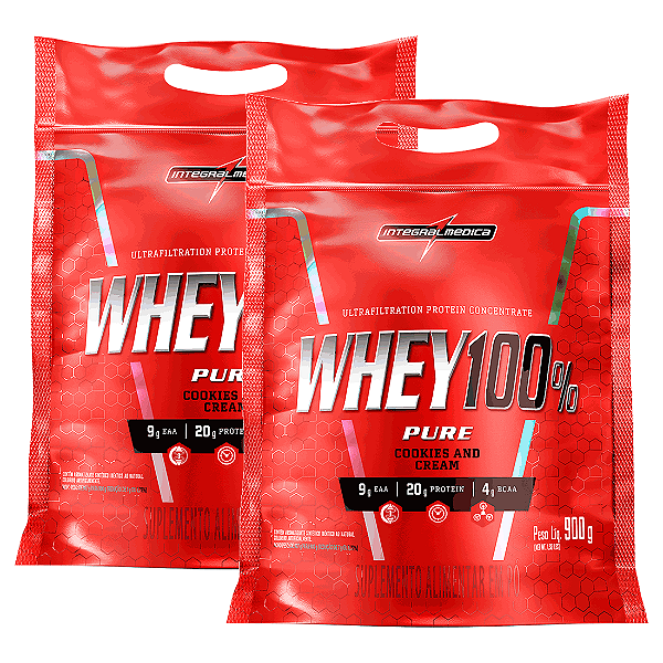 KIT 2X WHEY 100% PURE REFIL 900G - INTEGRALMEDICA