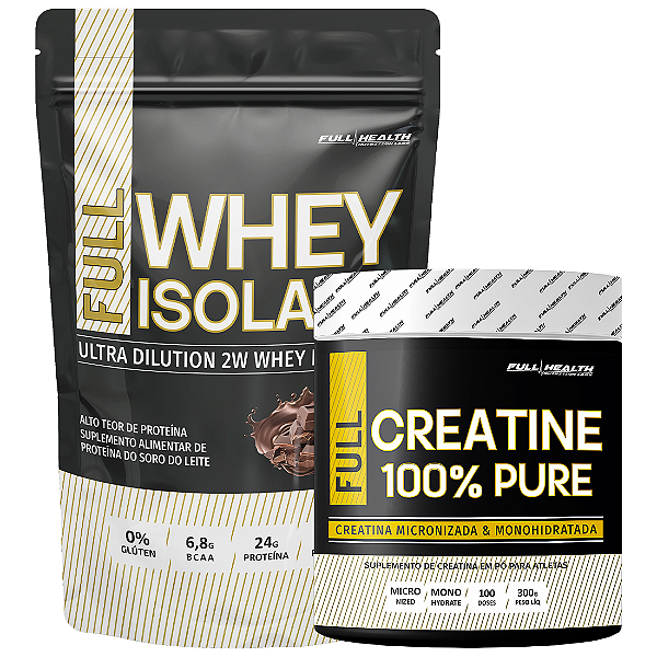 KIT WHEY ISOLADO 1,8KG + CREATINA FULL HEALTH 300G