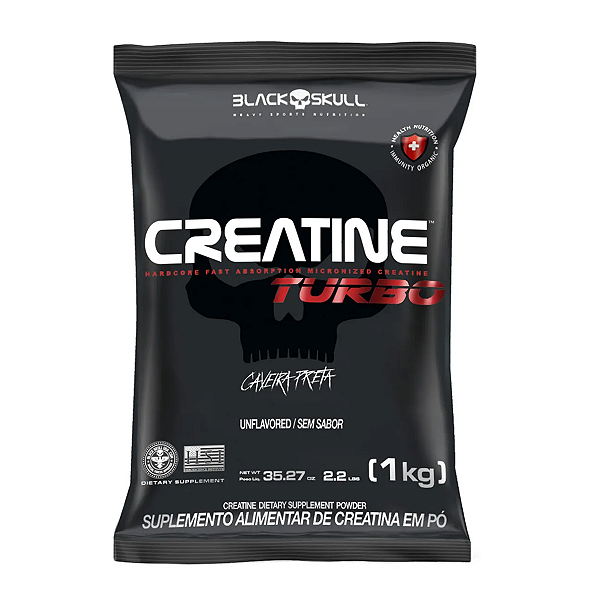 CREATINA TURBO 1KG REFIL - BLACK SKULL