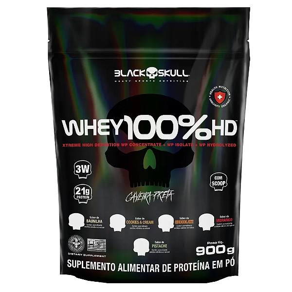 WHEY 100% HD 900G REFIL - BLACK SKULL