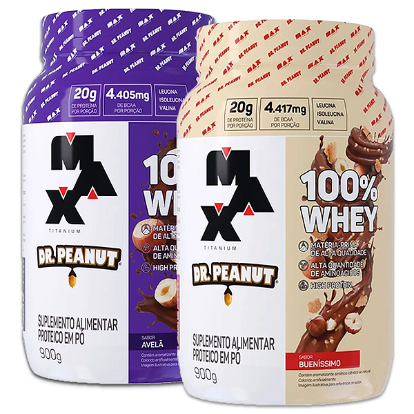 KIT 2X WHEY MAX 100% 900G - DR PEANUT