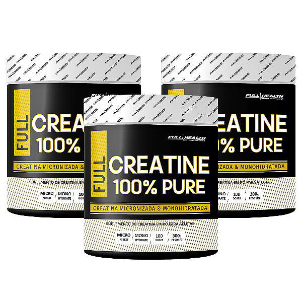 KIT 3X CREATINE 300G 100% PURA - FULL HEALTH