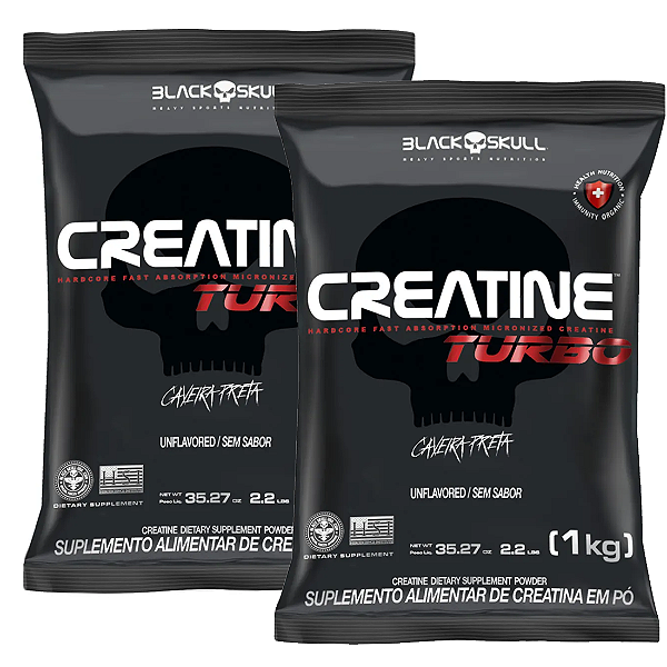 KIT 2X CREATINA TURBO 1KG REFIL - BLACK SKULL