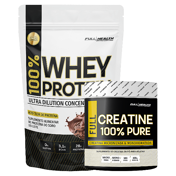 KIT WHEY PROTEIN 900G + CREATINA 300G - FULL HEALTH