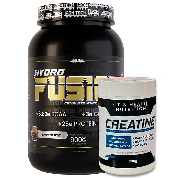 HYDRO FUSION 900G IRON TECH + CREATINA FITHEALTH 300G