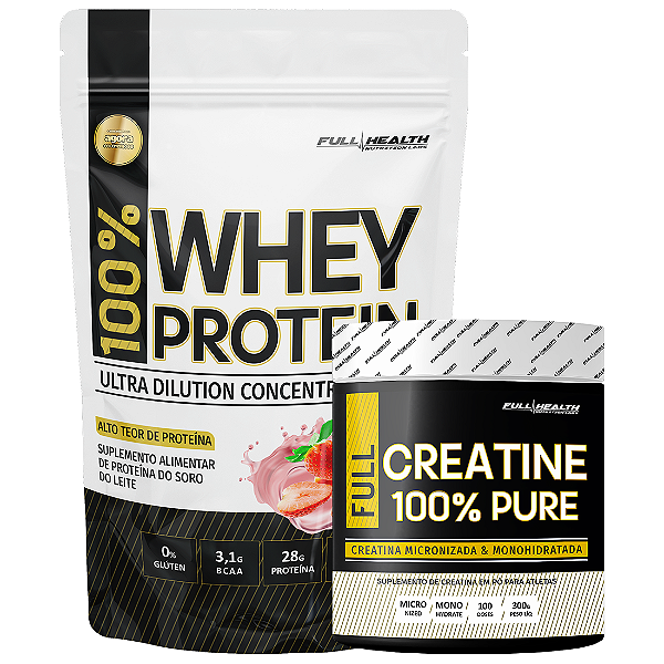 KIT WHEY PROTEIN 2KG  + CREATINA 300G - FULL HEALTH