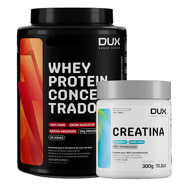 KIT WHEY PROTEIN 900G + CREATINA 300G  - DUX