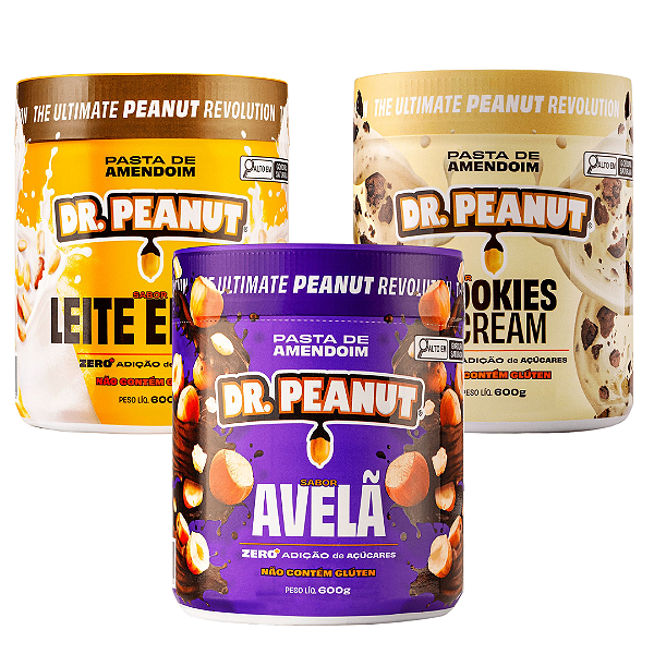 KIT 3X PASTA DR PEANUT 600G - ESCOLHA OS SABORES