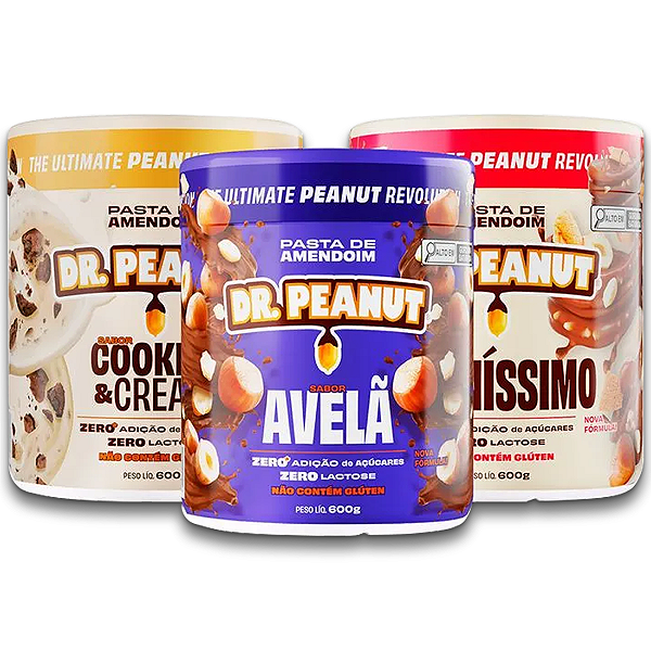 KIT 3X PASTA DE AMENDOIM 600G - DR PEANUT