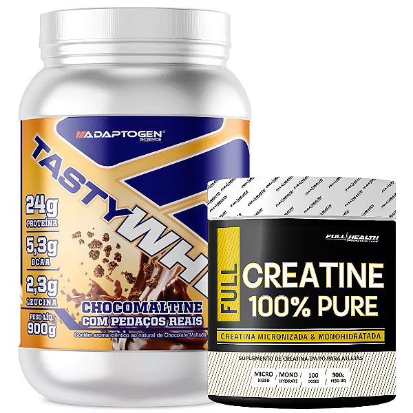 KIT TASTY WHEY 900G + CREATINA 300G FULL HEALTH
