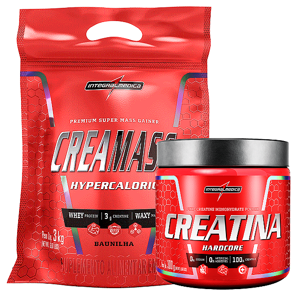 KIT CREAMASS 3KG + CREATINA 300G HARDCORE - INTEGRALMEDICA
