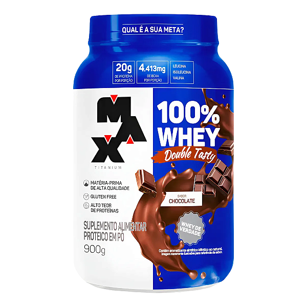 WHEY 100% DOUBLE TASTY 900G MAX TITANIUM