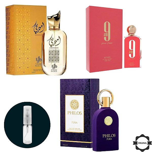 Ameerati Al Wataniah + 9 AM + Philos Pura COMBO FRESCOR 5 ML CADA
