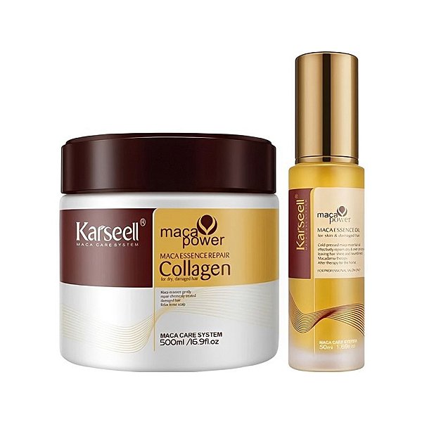Kit Karseell Máscara 500ml + Óleo Capilar 50ml