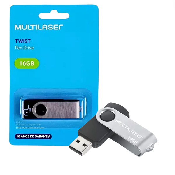 Pendrive Multilaser Twist 2.0 16GB PD588 Preto