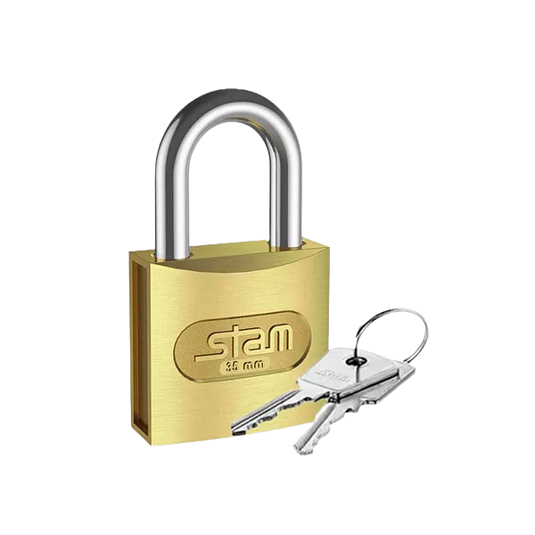 Cadeado 35mm Zamac Stam Latonado E-coat com 2 chaves