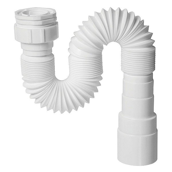 Sifão Krona Extensível Universal Dn38/40/48/50 Branco 73cm