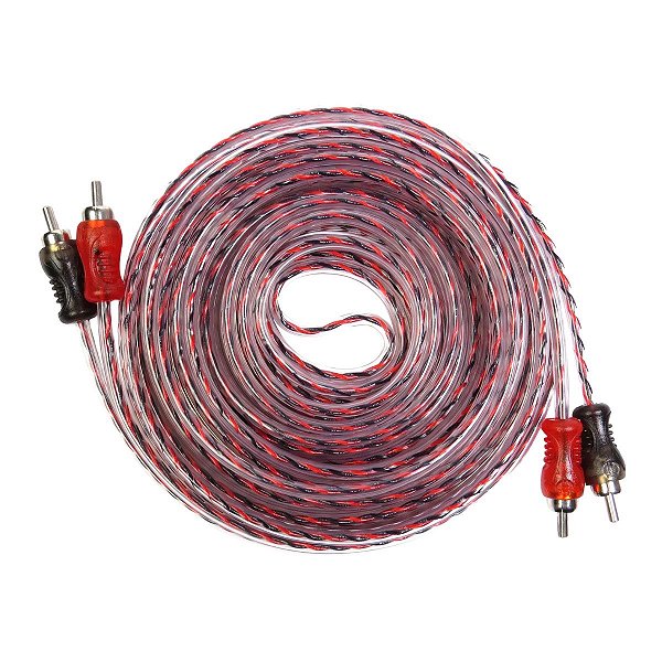 Cabo 2RCA X 2RCA 5m Injetado Storm  Plus 4mm Transparente