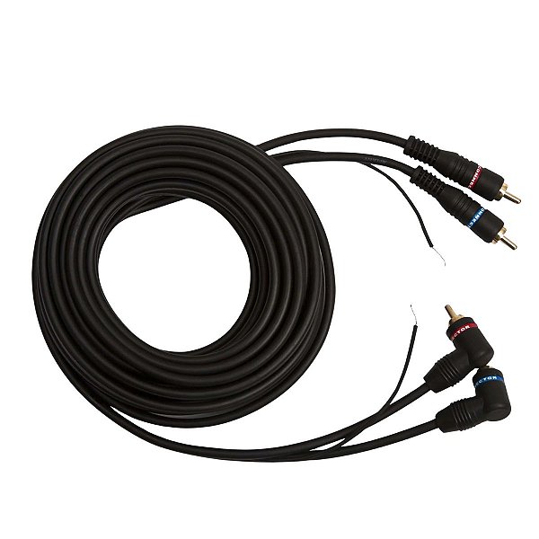 Cabo 2 RCA Macho + Terra x 2 RCA 90° Macho + Terra 1,5m Storm