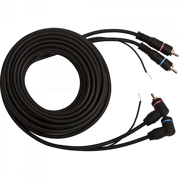 Cabo 2 RCA Macho + Terra x 2RCA 90° Macho + Terra 3m Preto Storm