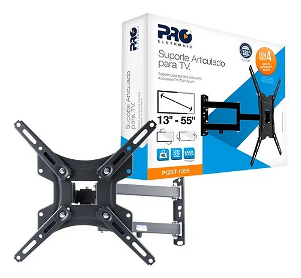 Suporte Articulado para Tv 13 á 60 Polegadas LCD E LED 4 Movimentos PQST-1355