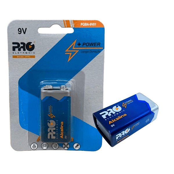 Bateria 9V (6LR61) Proeletronic Blister com 1 Unidade PQBA-9V01