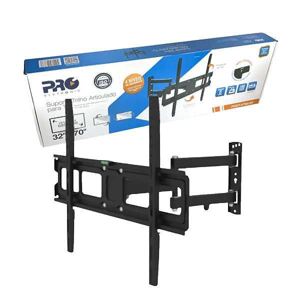 Suporte de Trilho Articulado com 4 Níveis de Movimentação Proeletronic - PQST-AT65/03