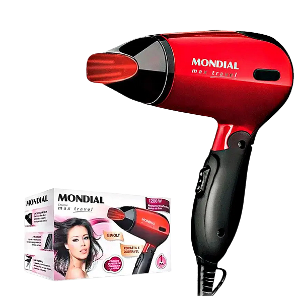 Secador De Cabelo Bivolt Max Travel 1200W Mondial SC-10