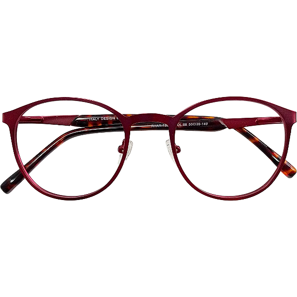 Óculos de Grau Redondo Feminino Vermelho - Tóquio - Maria de Óculos - Ótica
