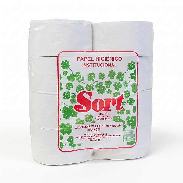 Papel Higiênico Institucional Branco Extra Luxo Sort 10x300 | Fracipel