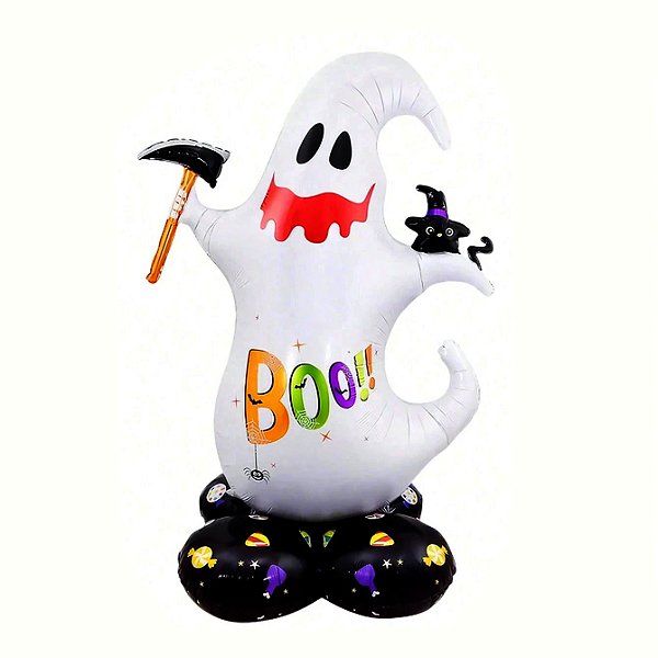 Balão Metalizado Boneco Ghost 124cm - PARTIU FESTA