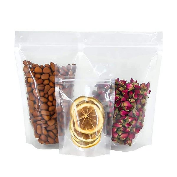 Saco Stand Up Pouch Transparente Ziplock 16x24