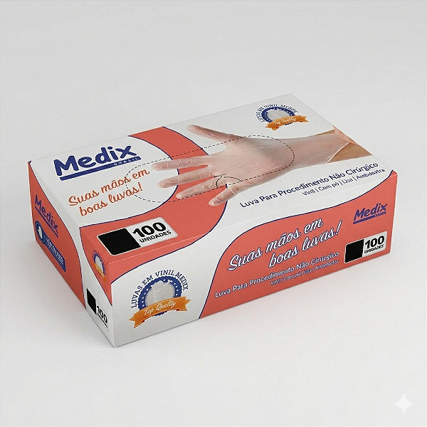 Luva Vinil com Pó G | Medix