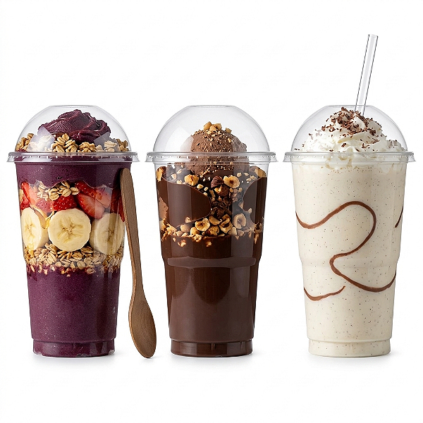 Copo Crystal Bello com Tampa Bolha – Pacote com 20 | Plastilania