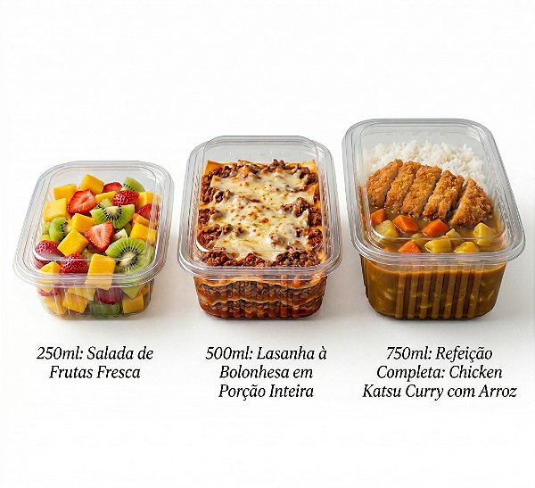 Potes Retangulares com Tampa - C/25un | Copaza