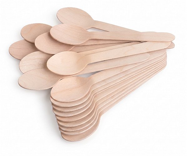 Colher de Madeira 16cm Ecológica - C/50un | Yoss