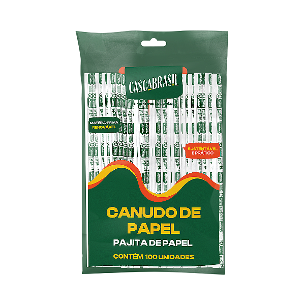 Canudo de Papel Branco Sachê 6mm - 100un | Cascabrasil