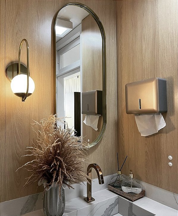 Espelho Oval Moldura Metal Miami