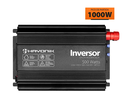 Inversor de Onda Modificada 500W 12Vdc/220V PW11-6 Off Grid Hayonik