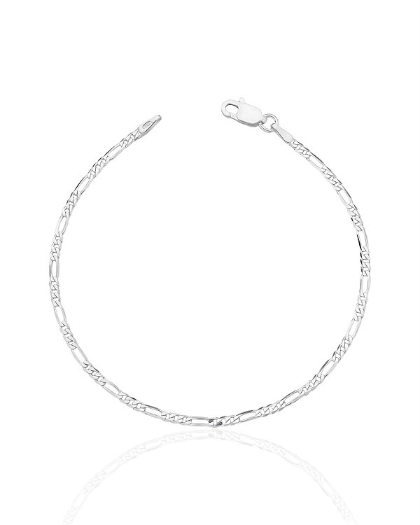Pulseira Figaro 3x1 2mm x 21cm - Prata 925