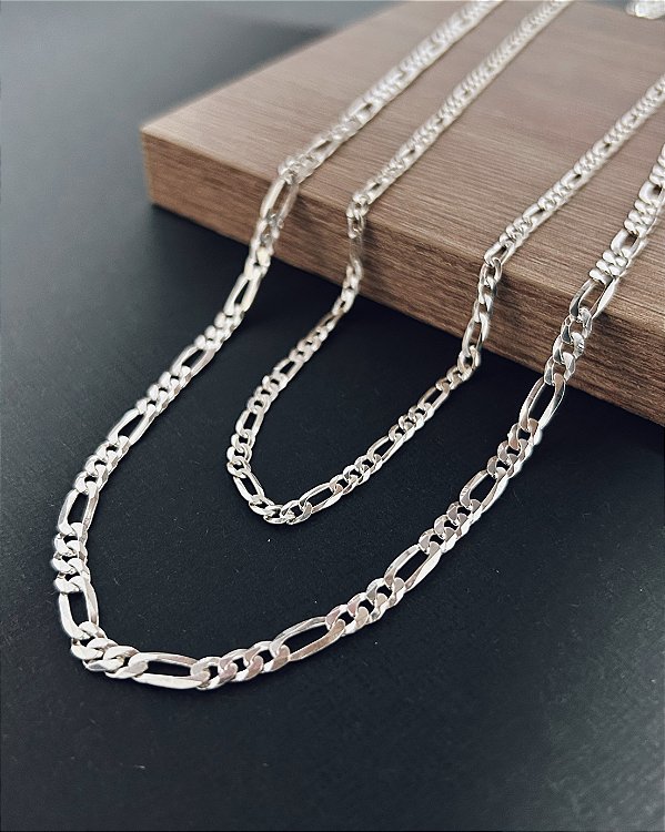 Corrente de Prata 3x1 70cm x 5mm