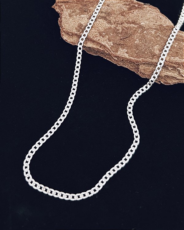 Corrente Grumet 60cm x 2mm - Prata 925
